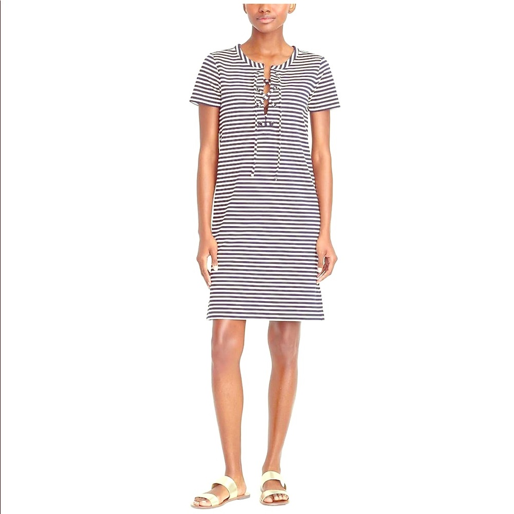 J.Crew striped lace up dress